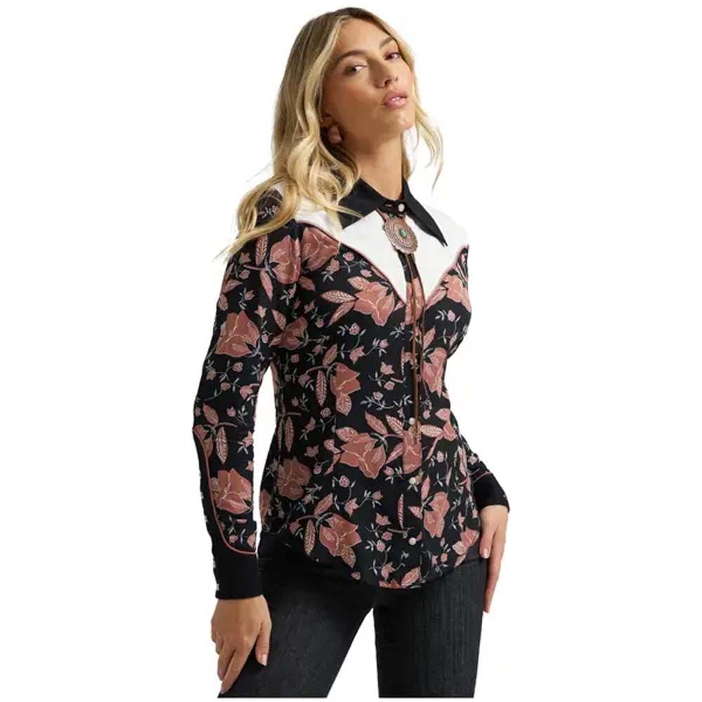 image of Women's Lainey Wilson Snap Button Long Sleeve Shirt, Floral