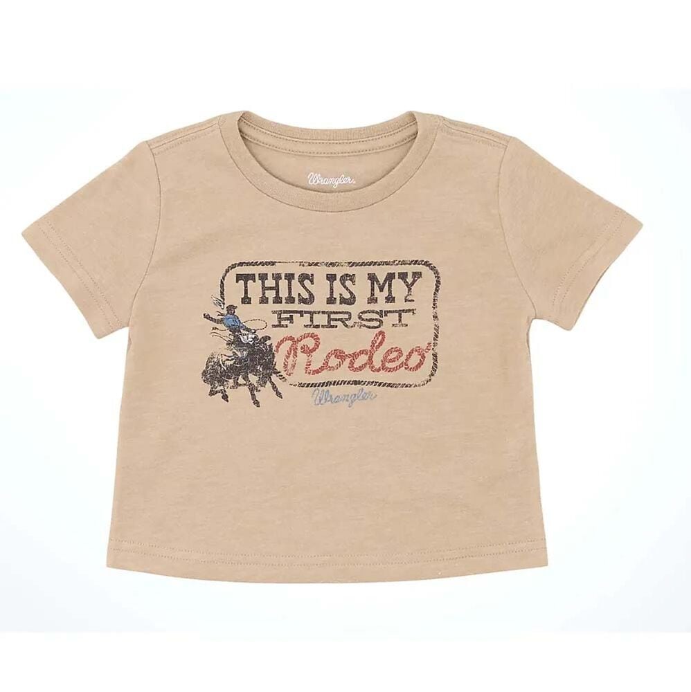 image of Little Boy's Graphic Short Sleeve T-Shirt, Trench Coat Heather