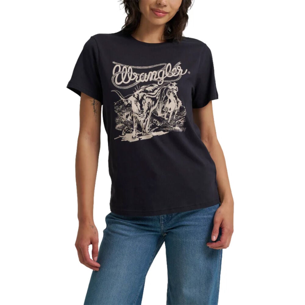 image of Women's Retro Black Beauty Logo Short Sleeve Graphic T-Shirt