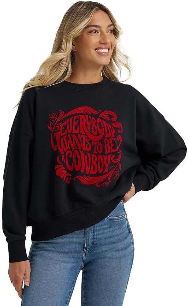 image of Women's Lainey Wilson Crewneck Sweater, Black