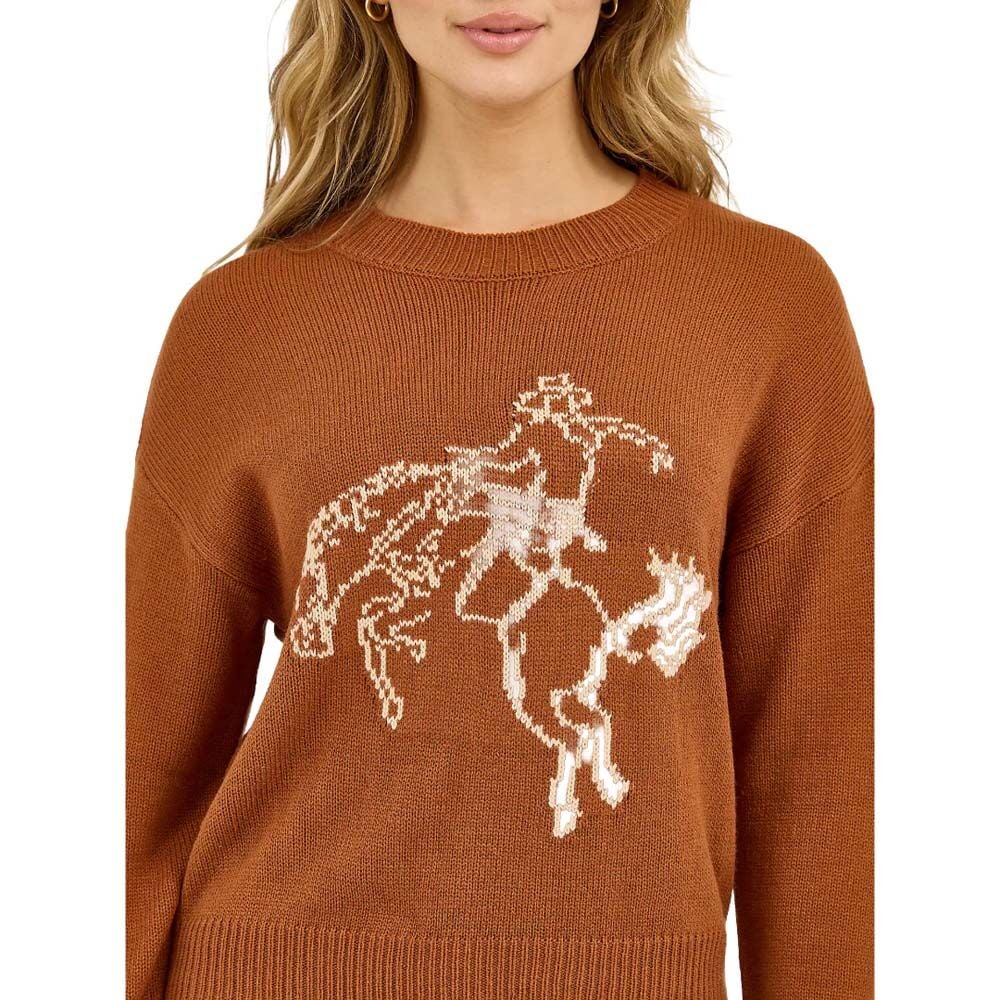 image of Women's Retro Crewneck Sweater, Rust