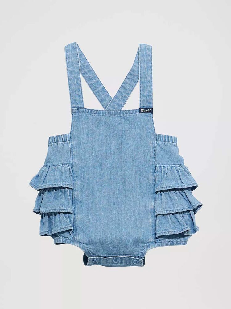 image of Girl's Ruffle Body Suit, Denim