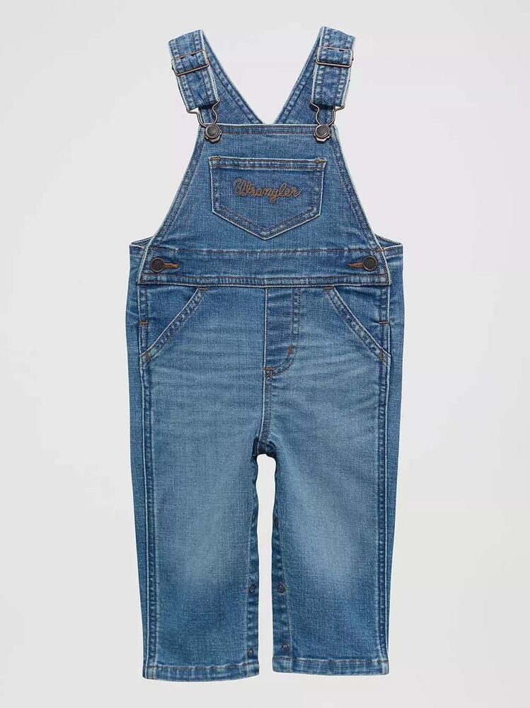 image of Girl's Straight Leg Overalls, Denim
