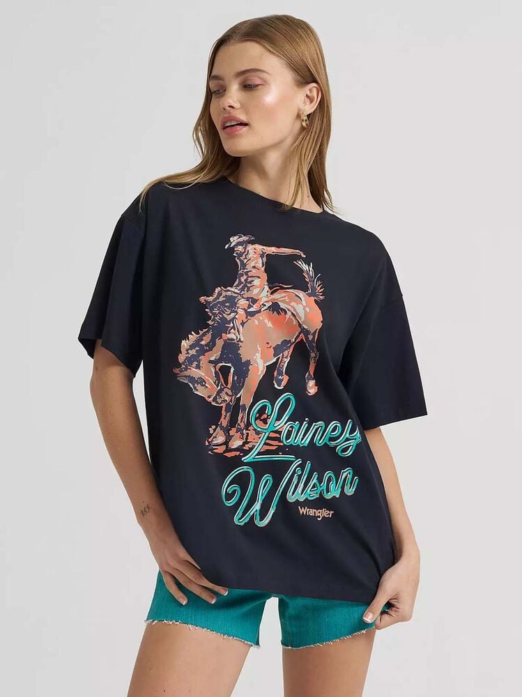 image of Women's Lainey Wilson Oversized Work T-Shirt, Black