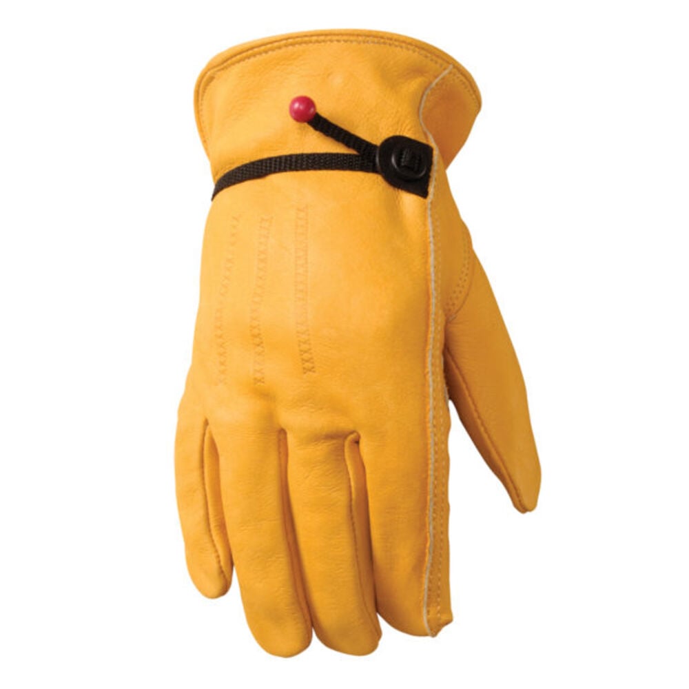 image of Yellow Cowhide Full Leather Adjustable Work Gloves