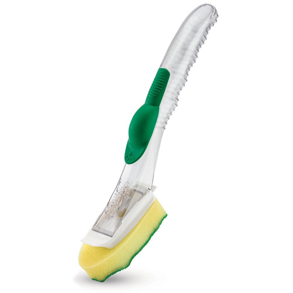 image of Scouring Sponge Soap Dispensing Dish Wand