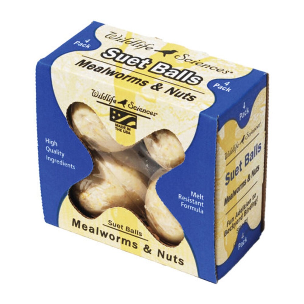 image of Mealworms & Nuts Suet Ball, 4-Pack