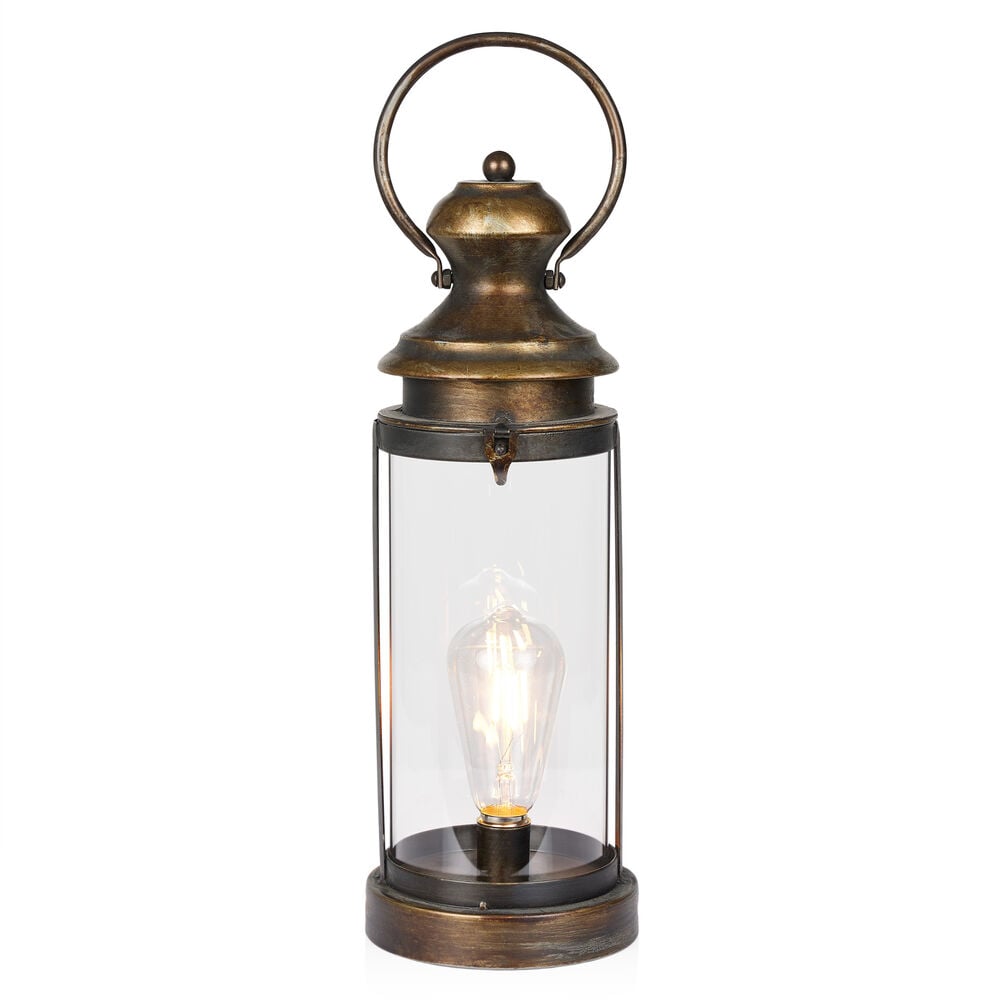 image of Gold Metal and Glass Lantern