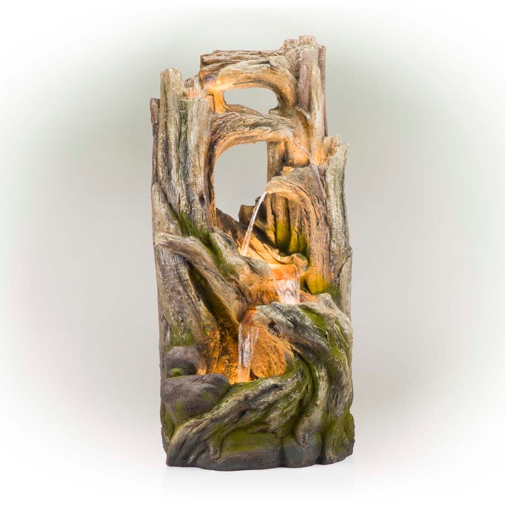 image of 5 Tiered Tree Bark Waterfall Fountain