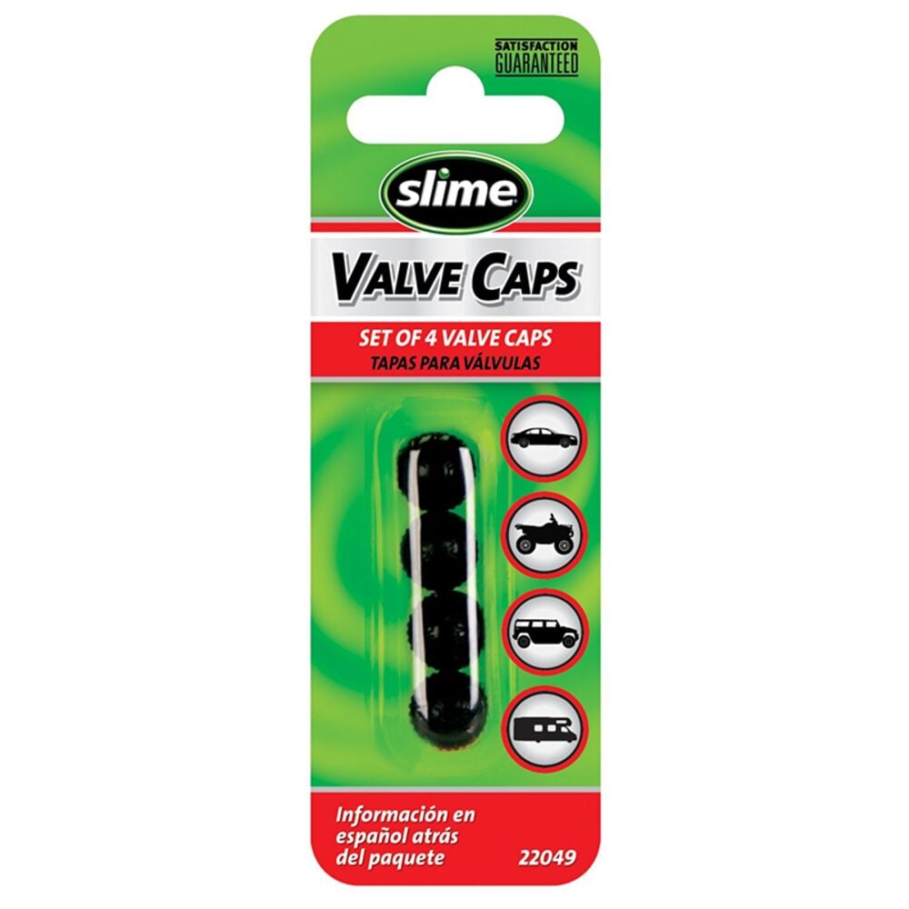 image of Black Plastic Valve Caps, set of 4