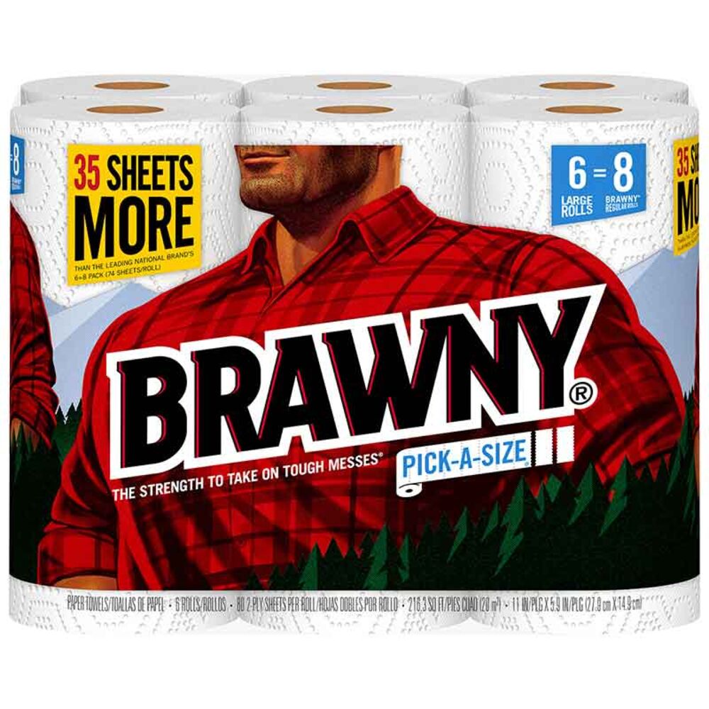 image of Tear-A-Square Kitchen Paper Towels, 6 Pack