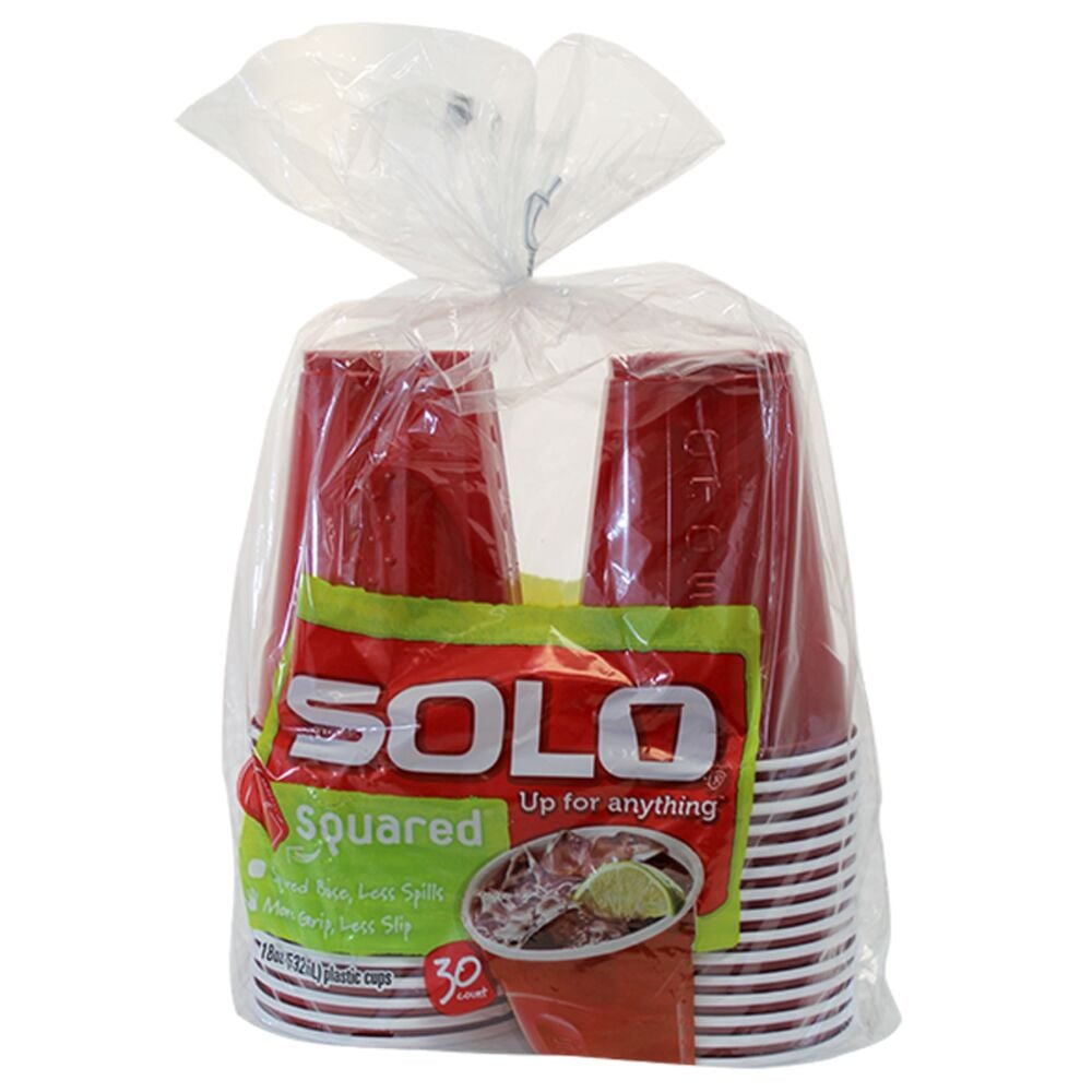 image of 18 oz Red Plastic Cups, 30 pack