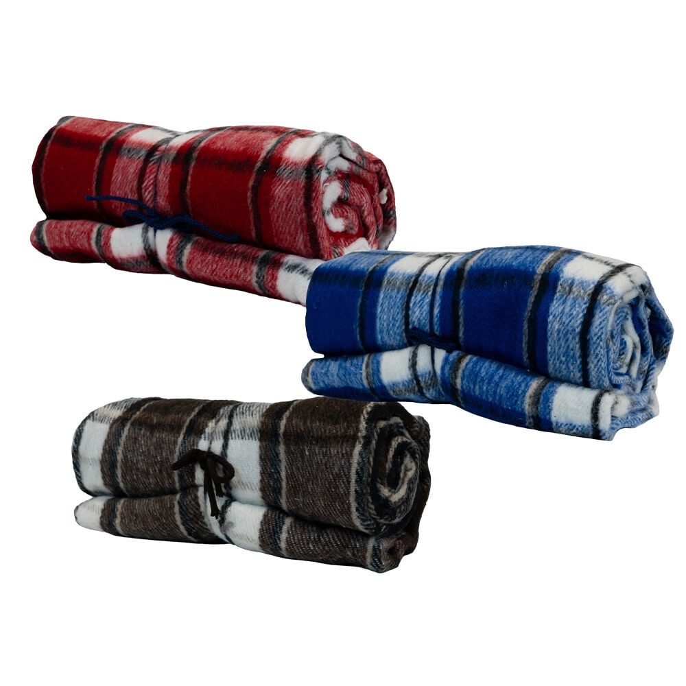 image of Assorted Camp Blankets, Plaid, 4 ft x 6 ft