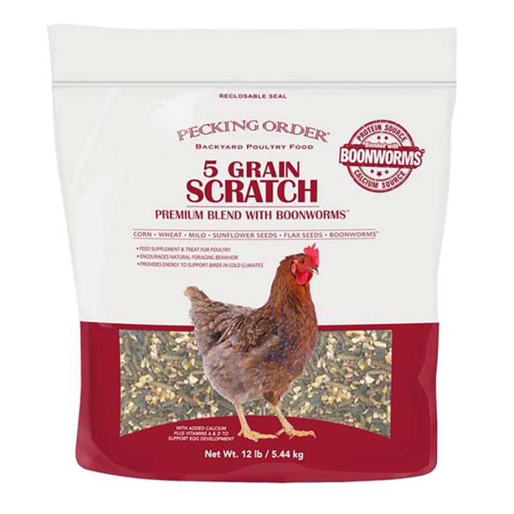 image of Poultry Feed- 5 Grain Scratch with Boonworms, 12 lb