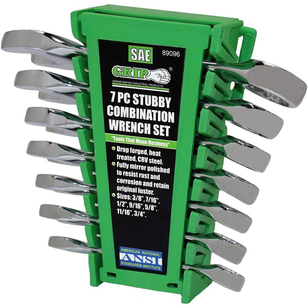 image of Stubby Combo Wrench Set, SAE 7-Piece