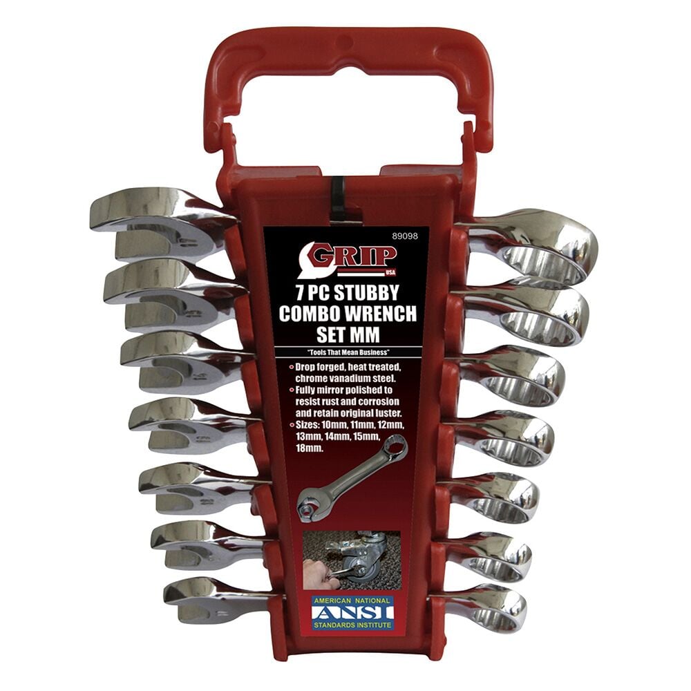 image of Stubby Combo Wrench Set, MM 7-Piece