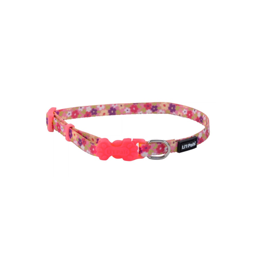 image of Adjustable Patterned Pet Collar - Daisy Multicolor, XS