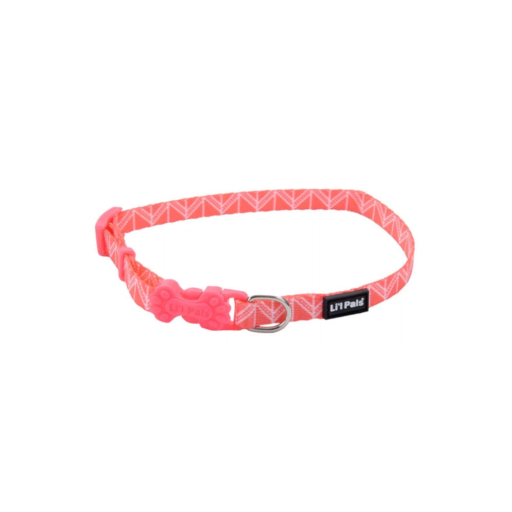 image of Adjustable Patterned Pet Collar - Pink Tribal Chevron, S