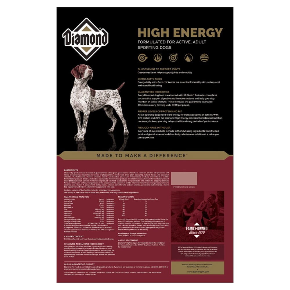 High Energy Sporting Dog Dry Dog Food, 50 LB | Atwoods
