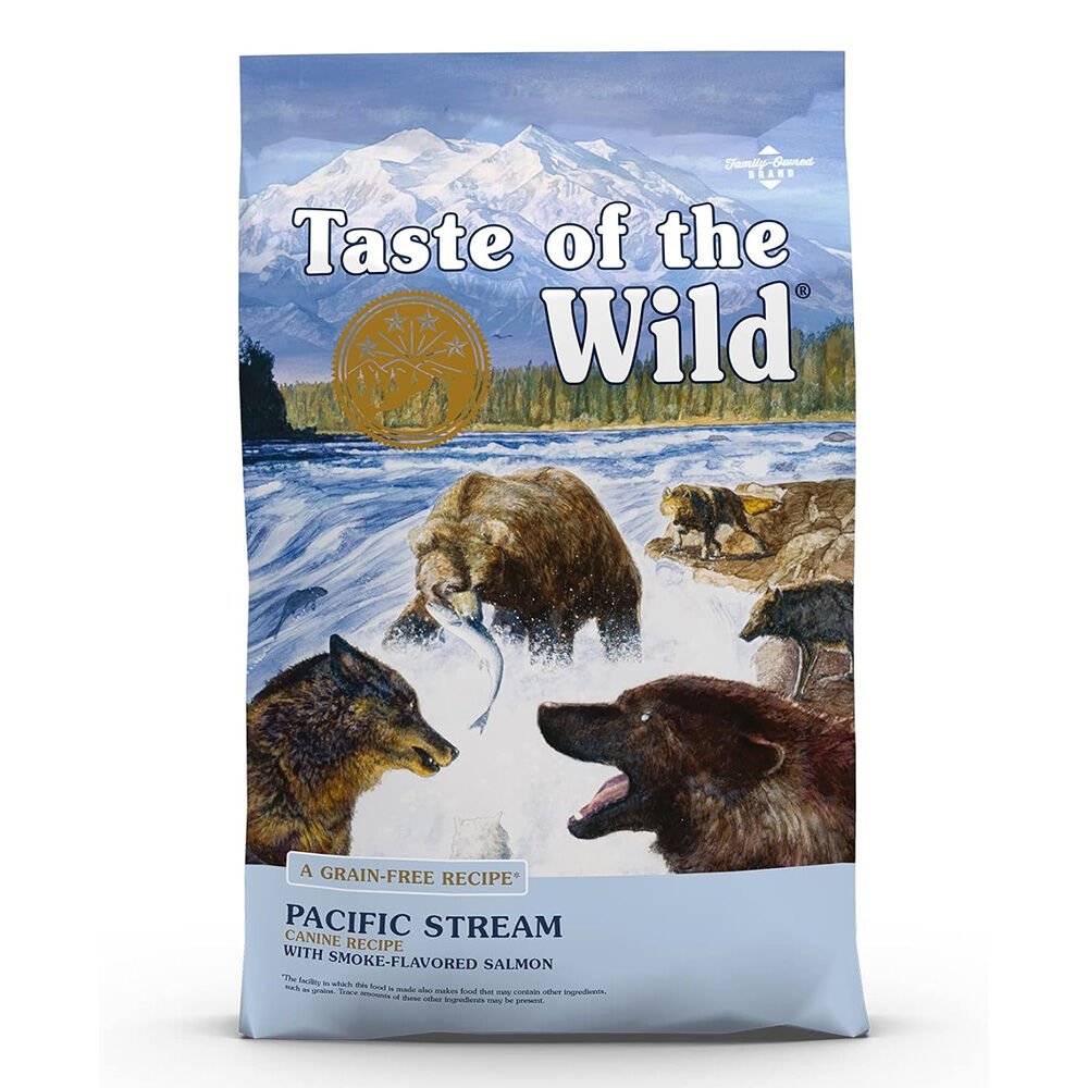 image of Taste of the Wild Dry Dog Food- Pacific Stream, Grain-Free, Smoke-Flavored Salmon, 5 lb