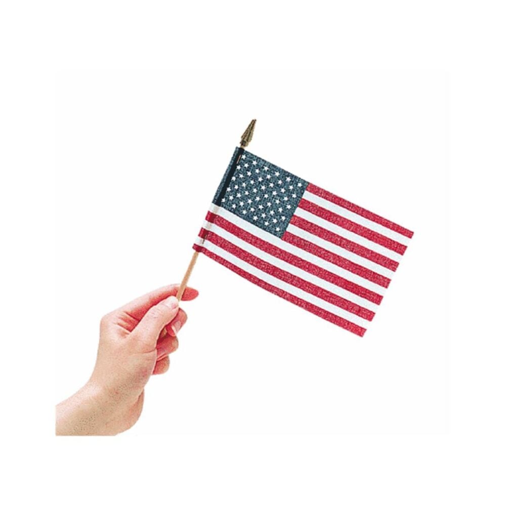 image of American Flag, Stick, 4 in x 6 in
