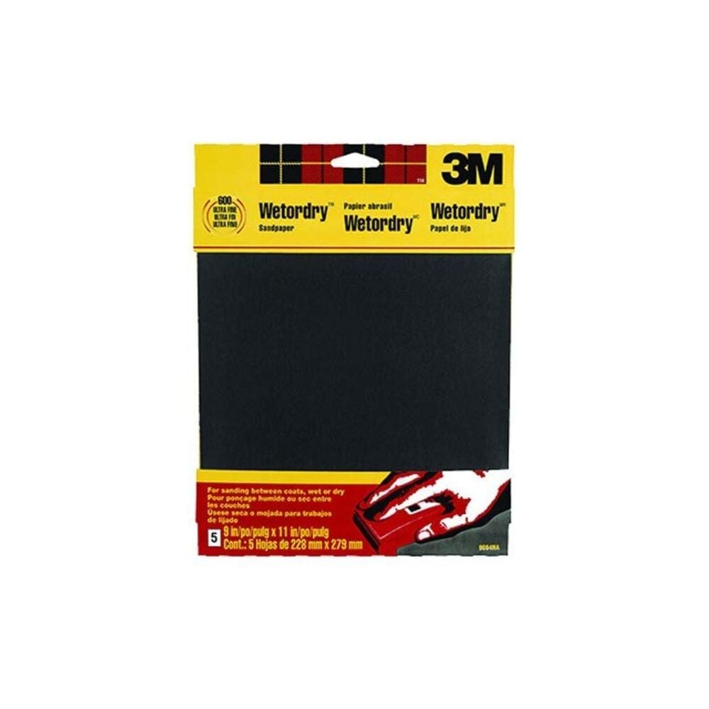 image of Wetordry Sandpaper, 9-Inch by 11-Inch, Assorted Grit, 5-Sheet