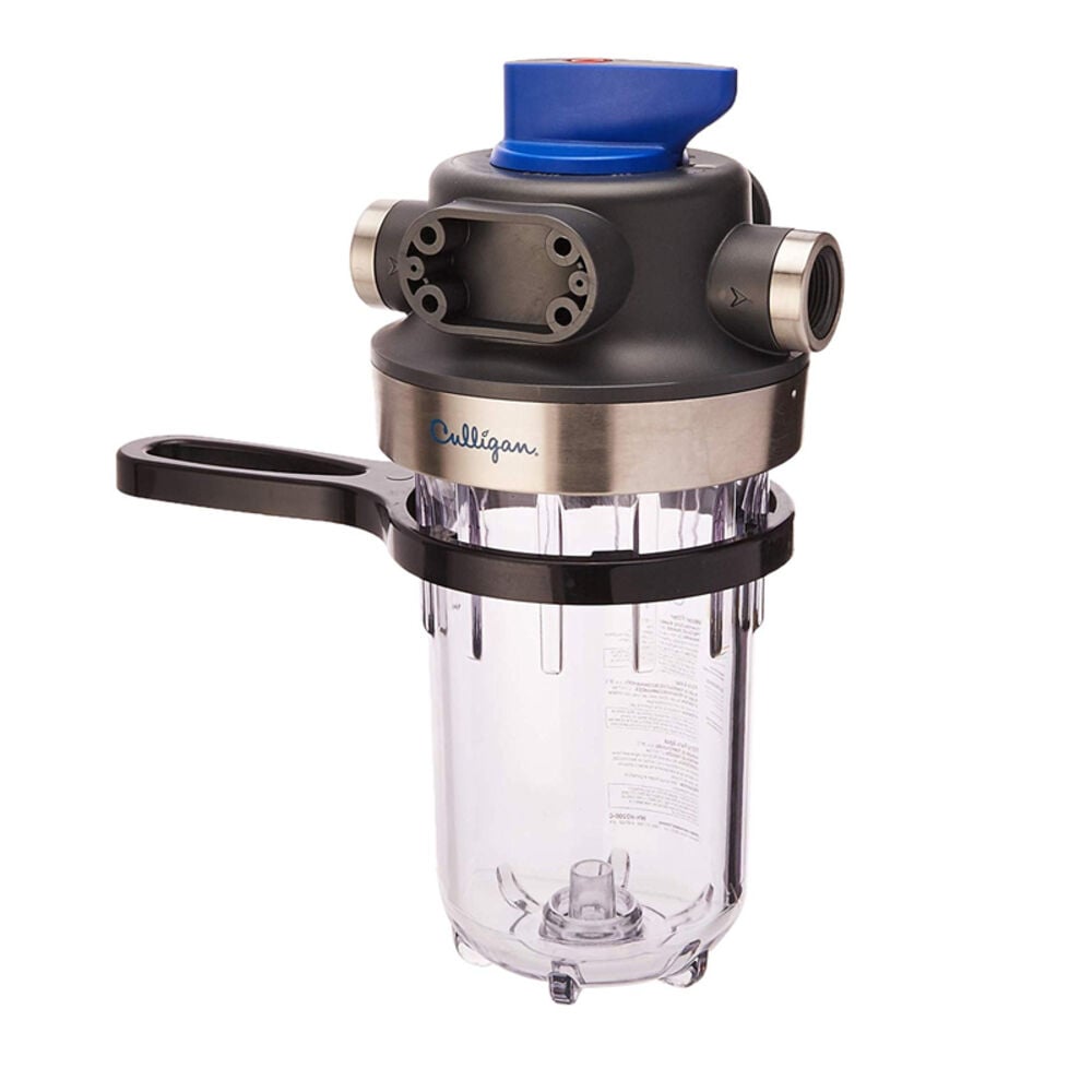 image of Whole House Sediment Water 1-Inch HD CLR WTR Filter, Clear bowl, grey cap