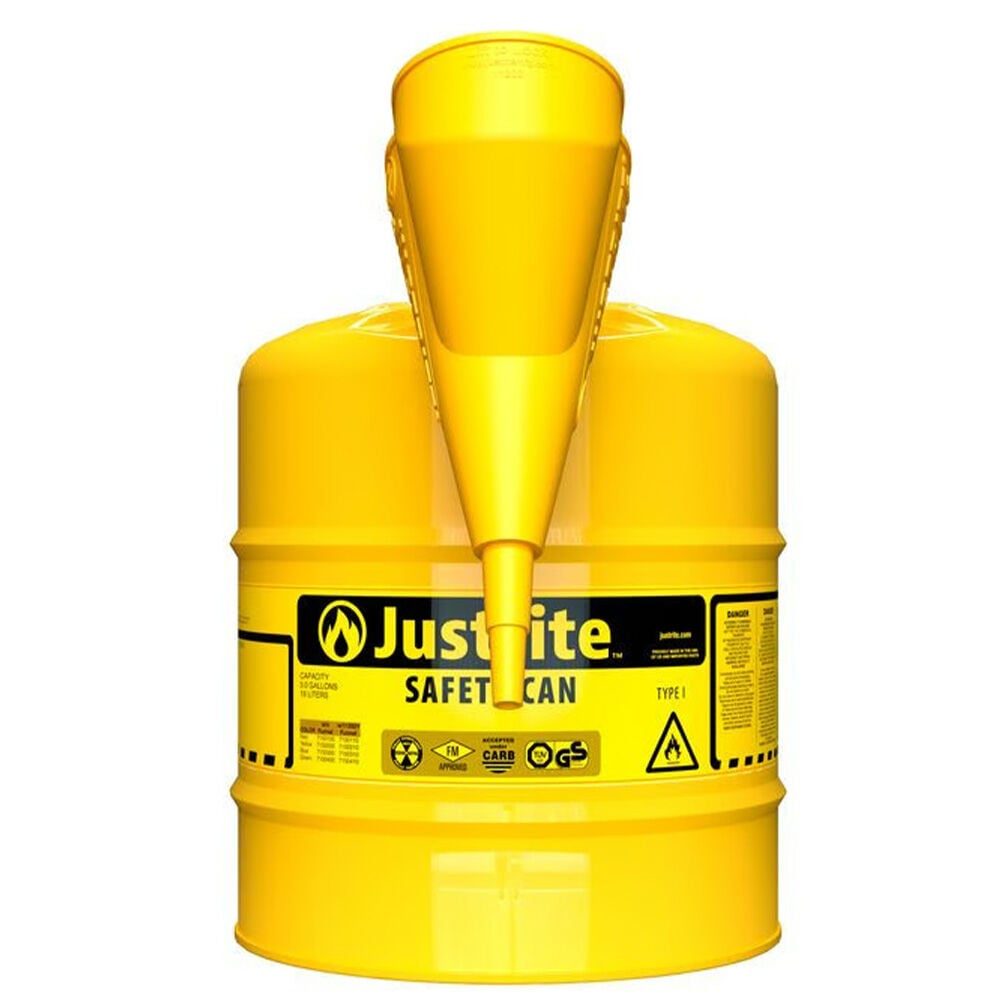 image of 5 gal Yellow type I Steel Safety Can for Diesel with Funnel