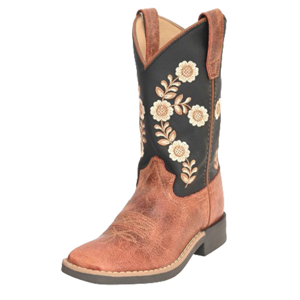 image of Kids' Leather Fashion Boots, Black/Brown