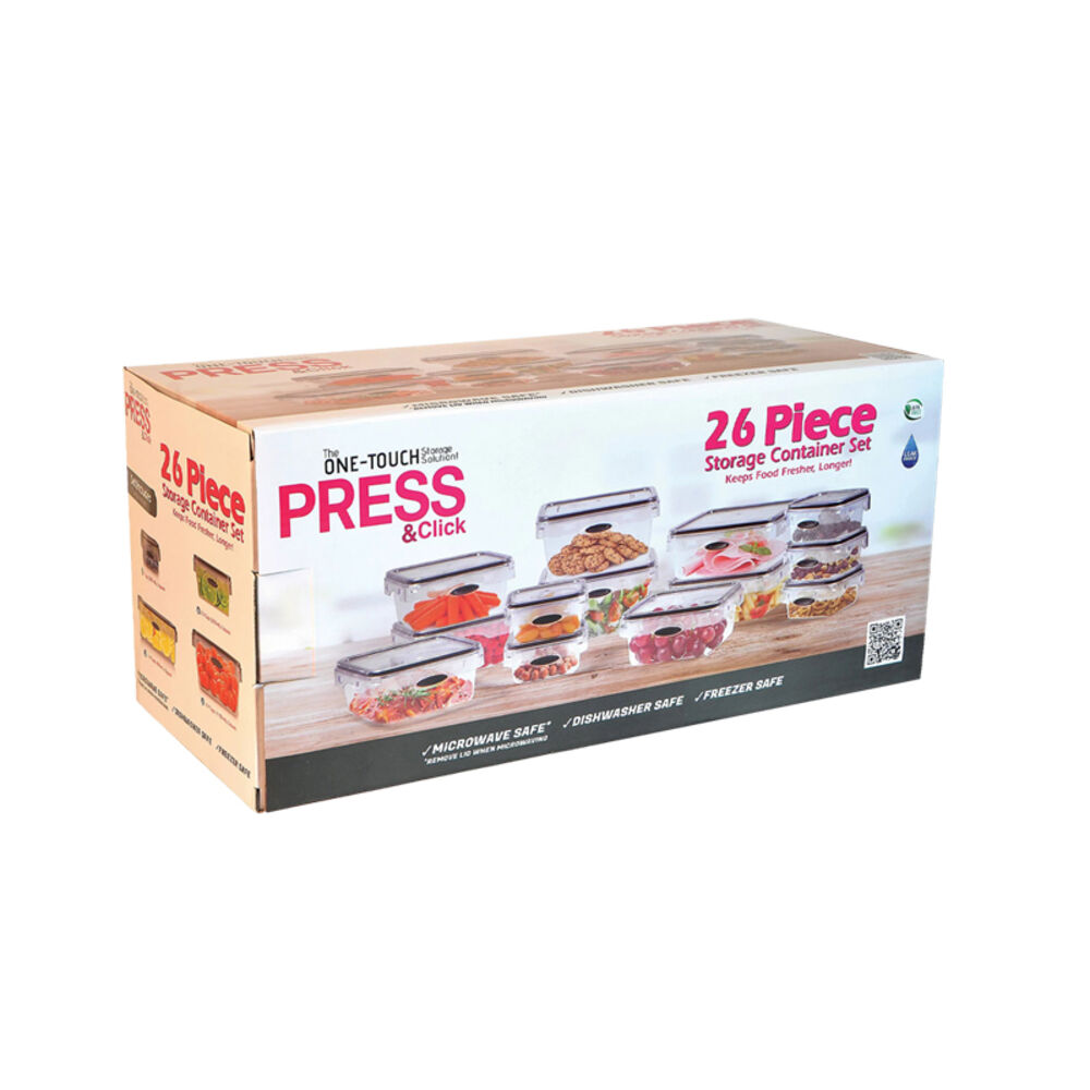 image of Press N Click 26 Piece Storage Container Set