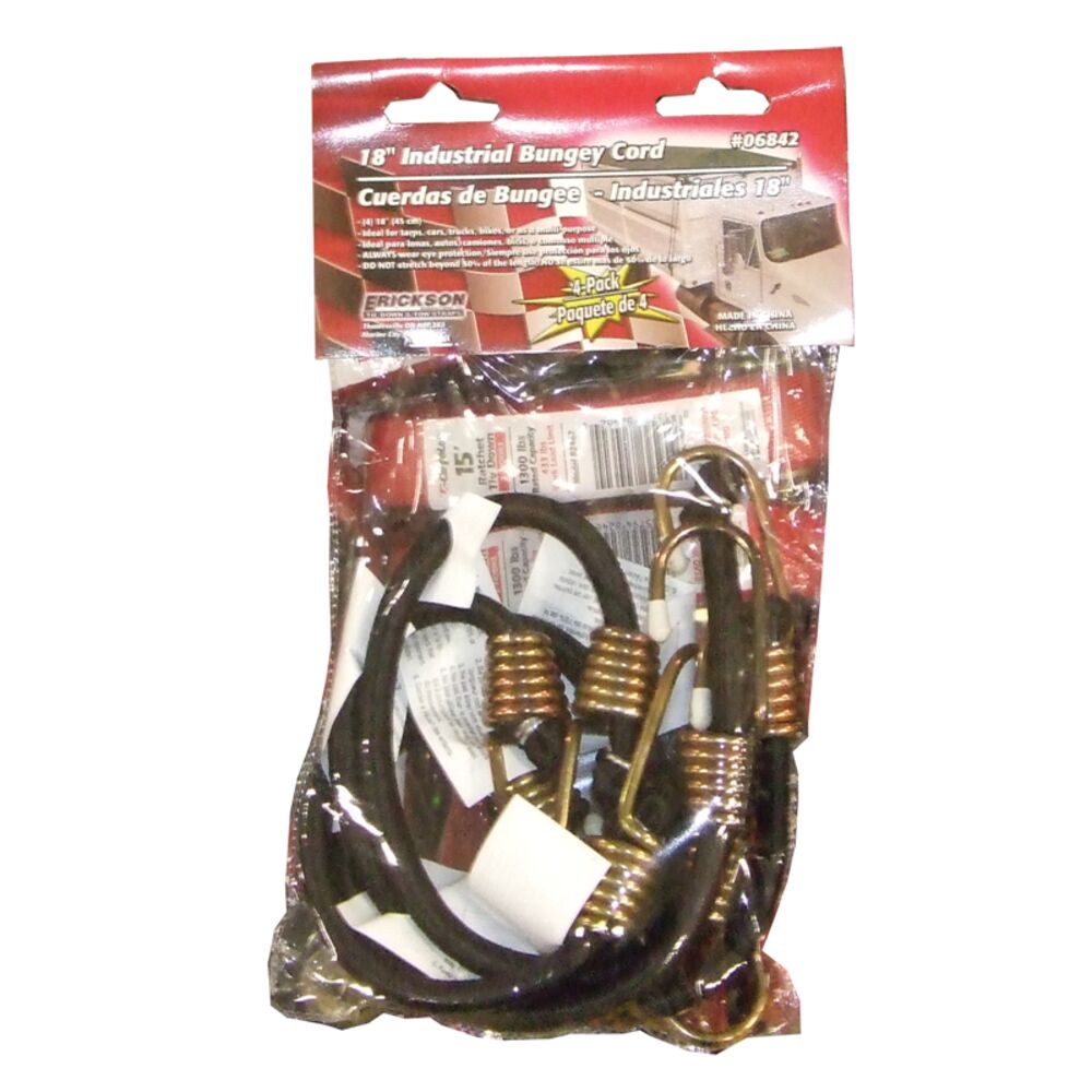 image of Bungee Cord Assortment, Industrial, 18 in, 4 count
