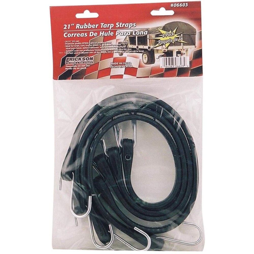 image of EPDM Rubber Tarp Strap, 21-in, 4-Pack