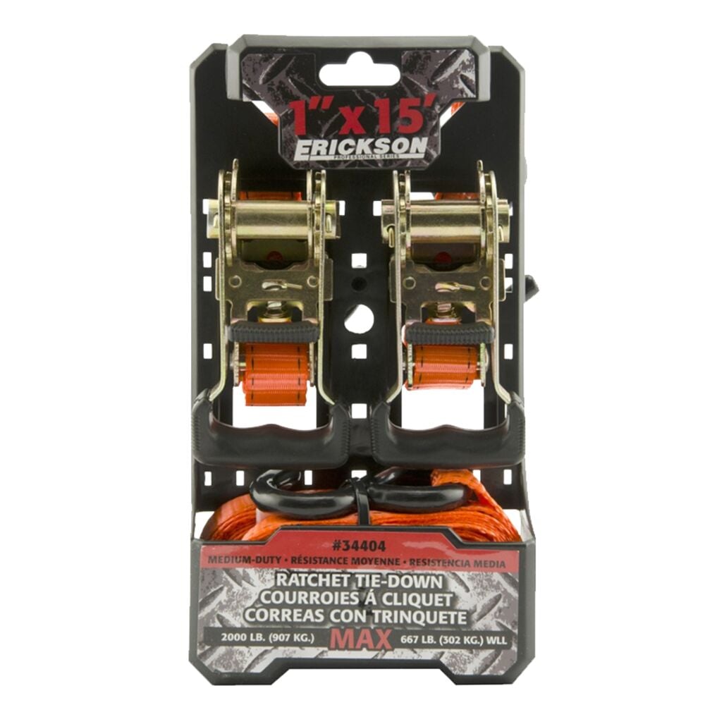 image of Ratchet Strap, Rubber Handle, 1 in x 15 ft