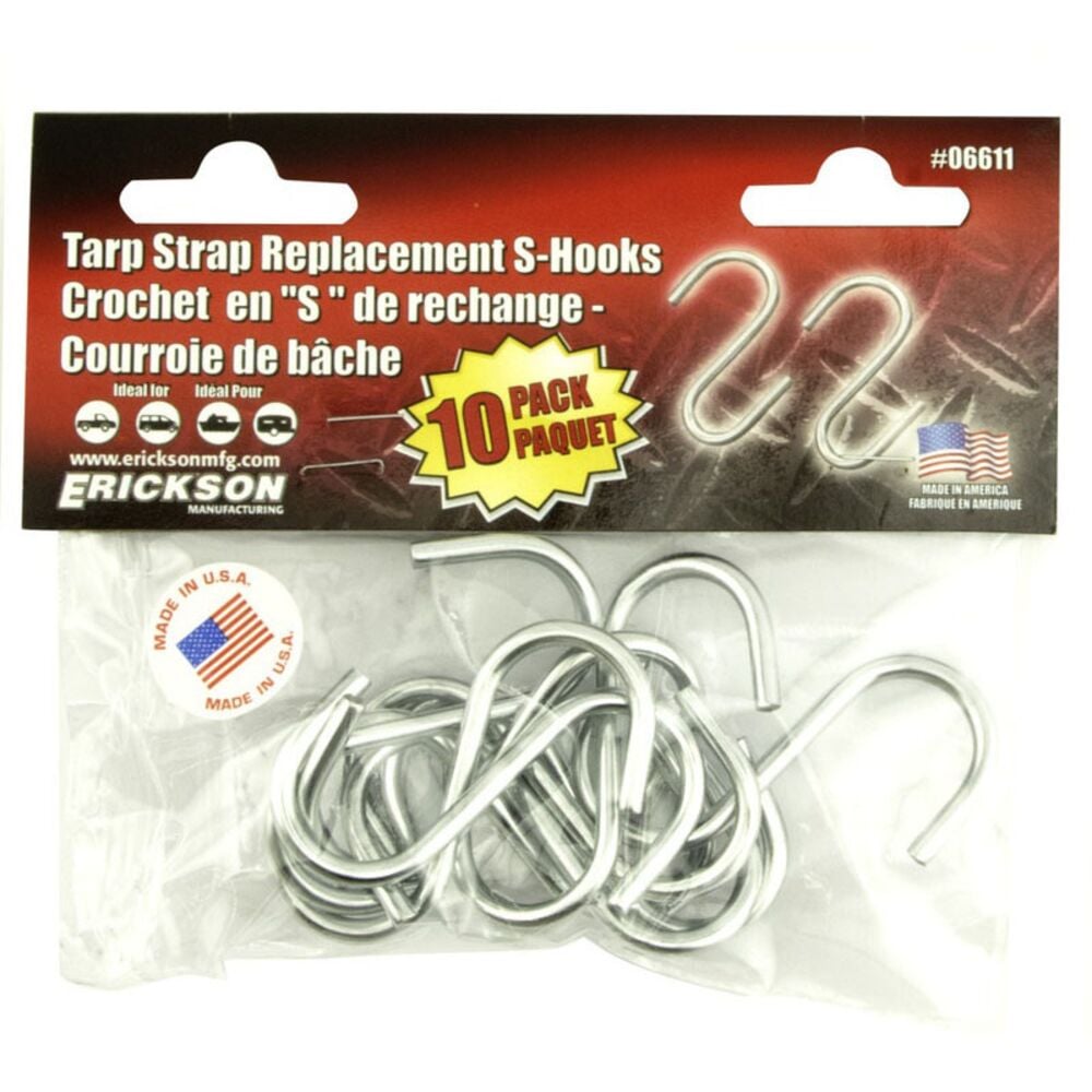 image of 10-Pack Tarp Strap Replacement S-Hooks