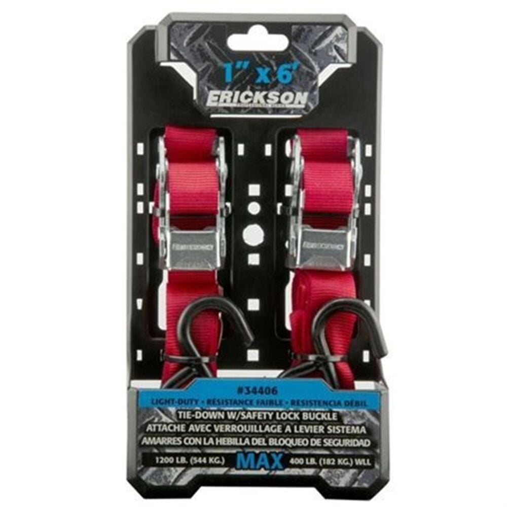 image of 1-in X 6-ft Over-Center With Buckle, 2-Pack, 1,200 LB. Break Strength