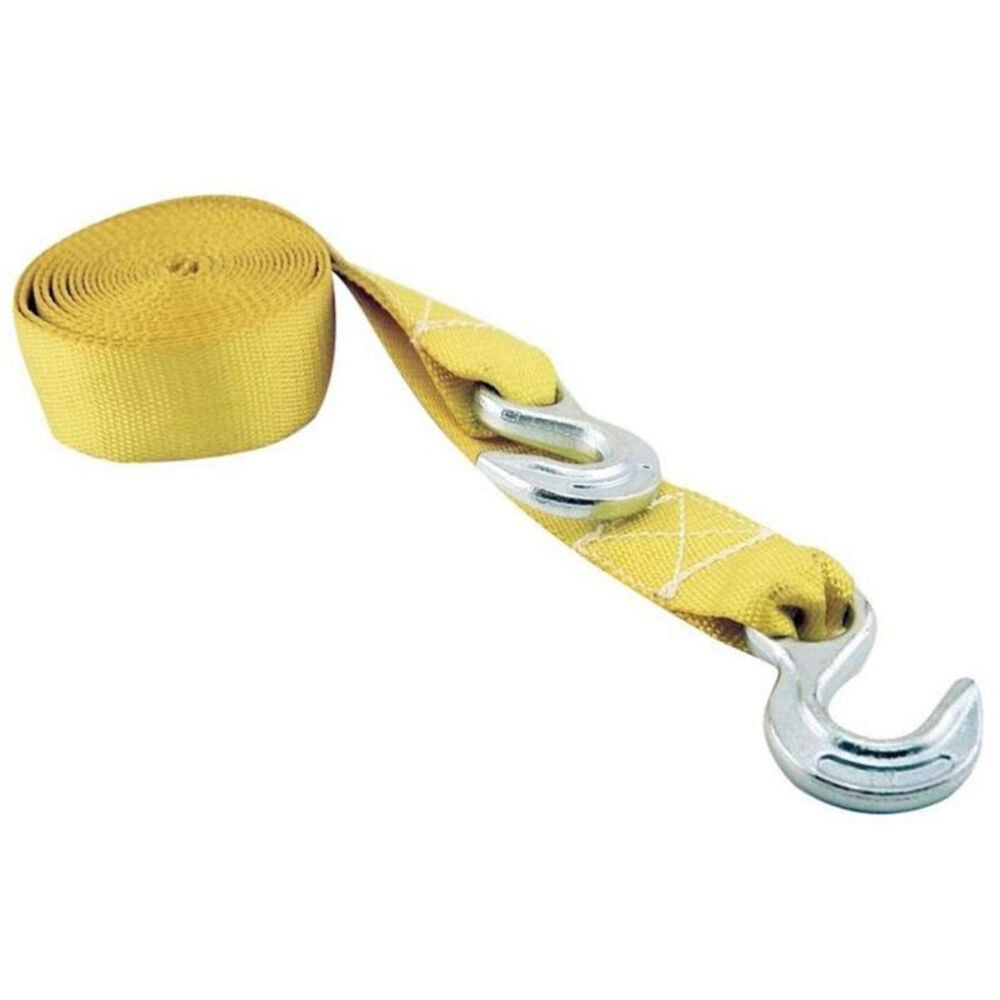 image of 2-in X 15-ft Tow Strap With Hooks, 5,000 LB. Break Strength
