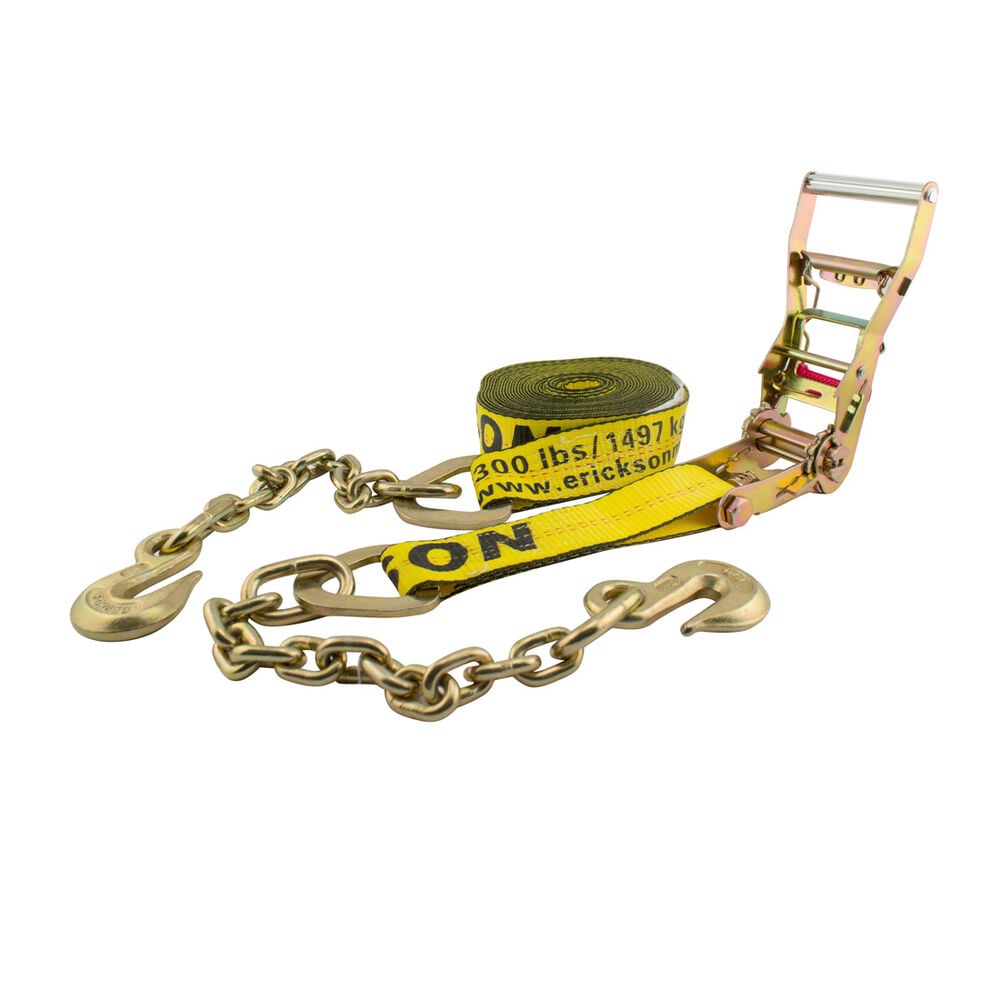 image of 2-in x 30-ft Ratchet Strap with Chain Leads
