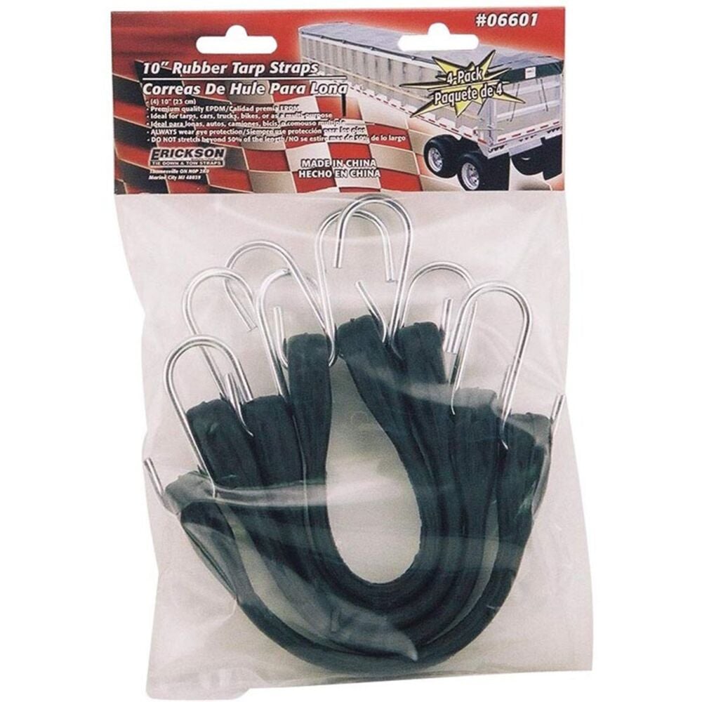 image of EPDM Rubber Tarp Straps, 10-in, 4-Pack