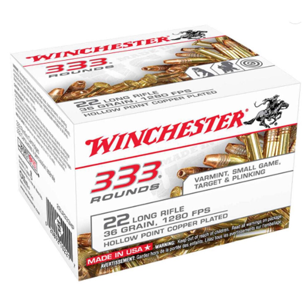image of .22 Long Rifle 36 Grain Rimfire Ammo, 333 Rounds