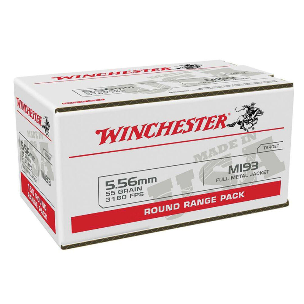 image of M193 5.56mm 55 Grain FMJ Rifle Ammunition, 100 ct