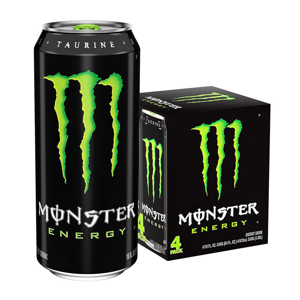 image of Monster Energy Drink- Original, 16 fl oz, 4 pk