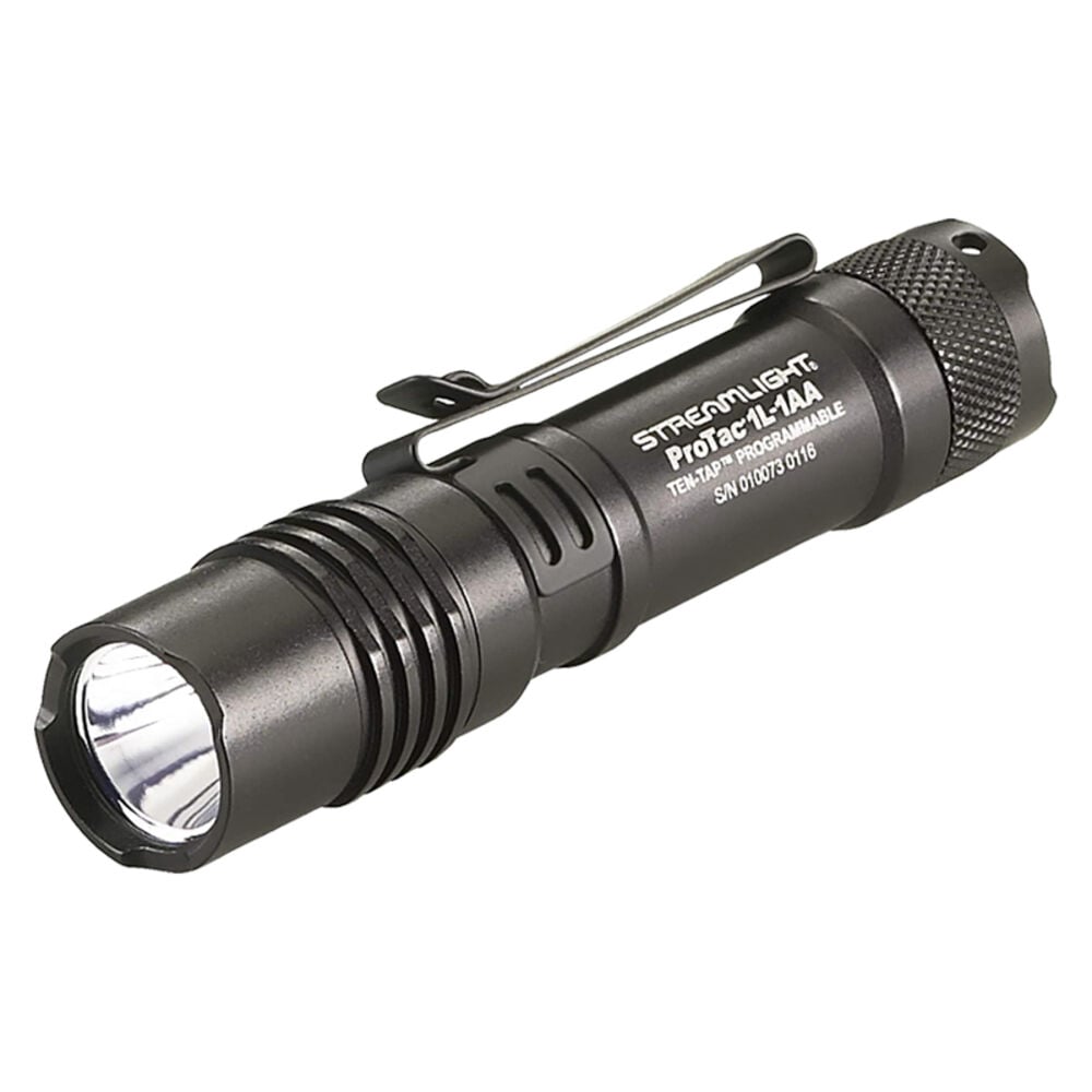 image of ProTac 1L-1AA Includes 1 CR123A Lithium and AA Alkaline Battery and Holster in Black