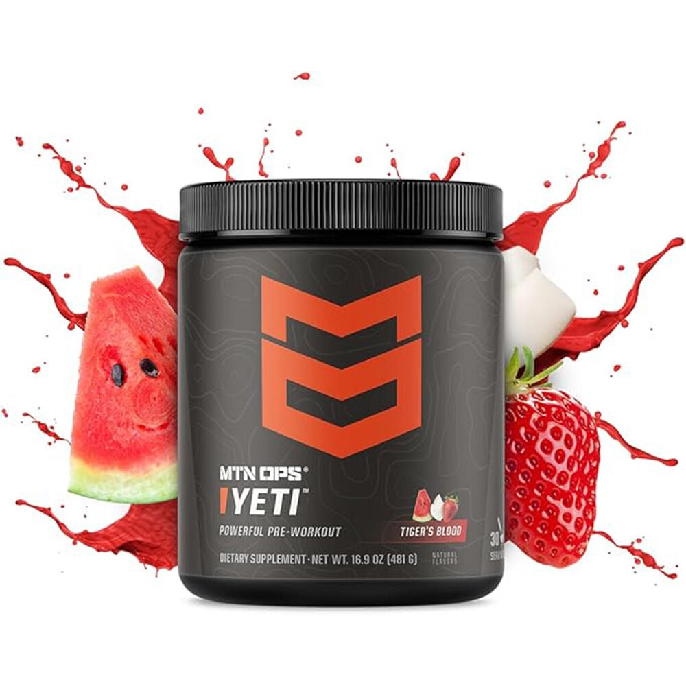 image of YETI Pre-Workout Powder Energy Drink, 30 Servings, Tiger's Blood