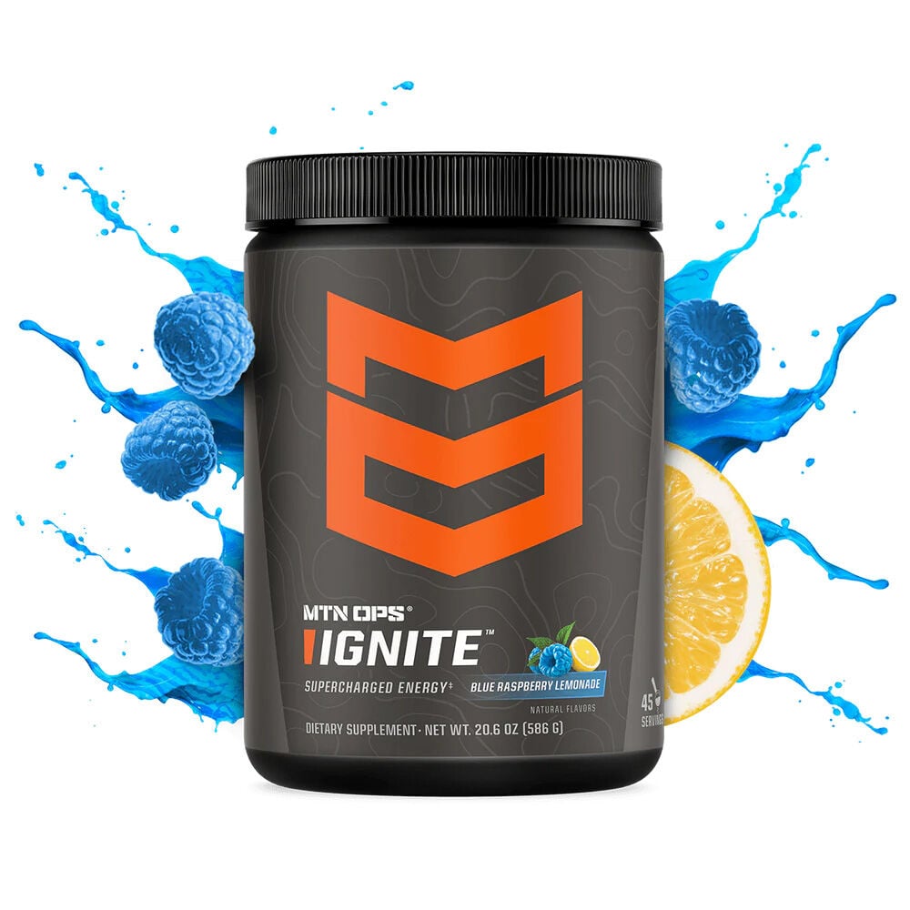 image of IGNITE Energy Drink Powder, 45 Servings, Blue Raspberry Lemonade