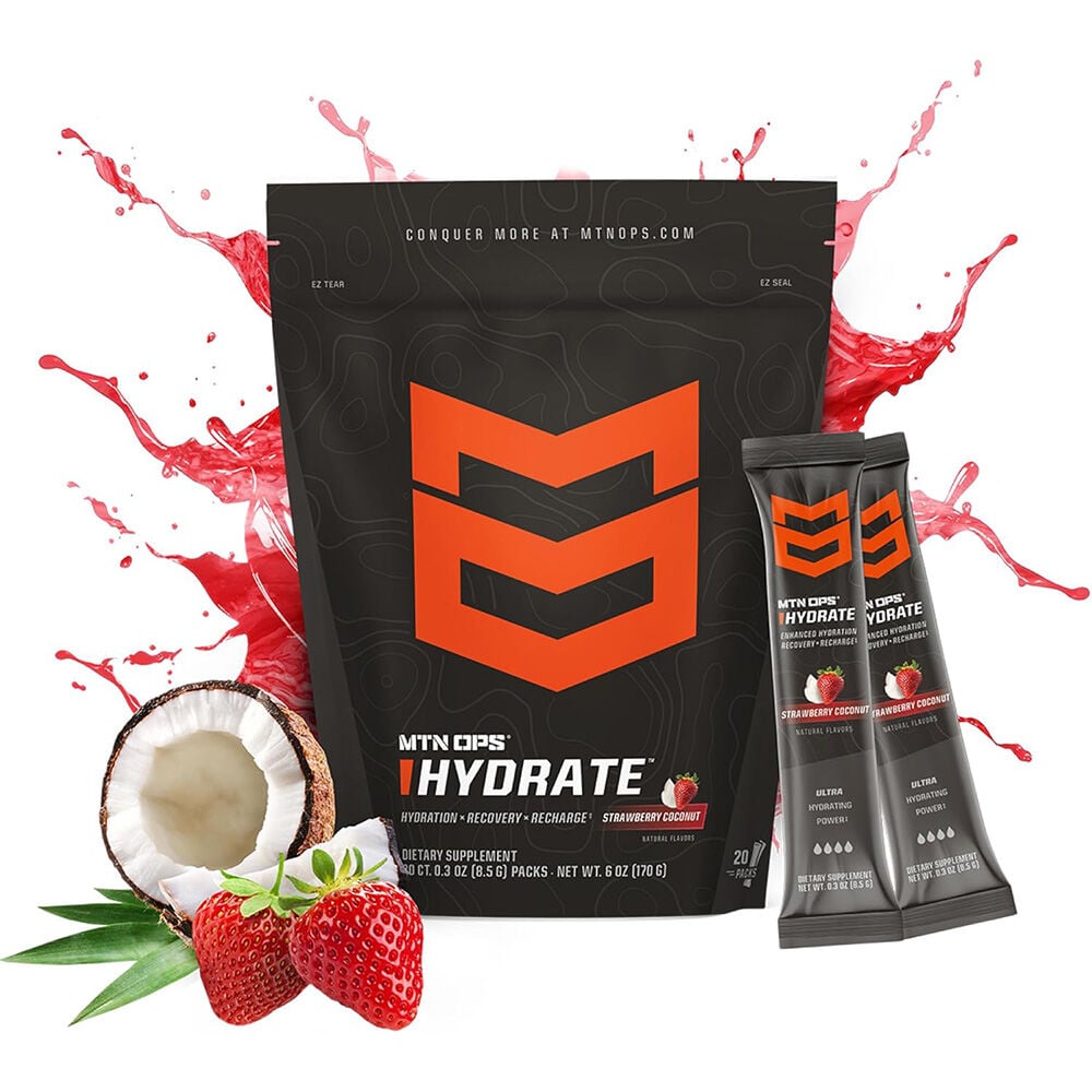 image of HYDRATE Electrolyte Drink Mix, 20 pk, Strawberry Coconut