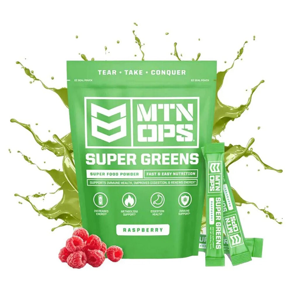 image of SUPER GREENS Daily Immune Health and Energy Drink Powder, 12 pk, Raspberry