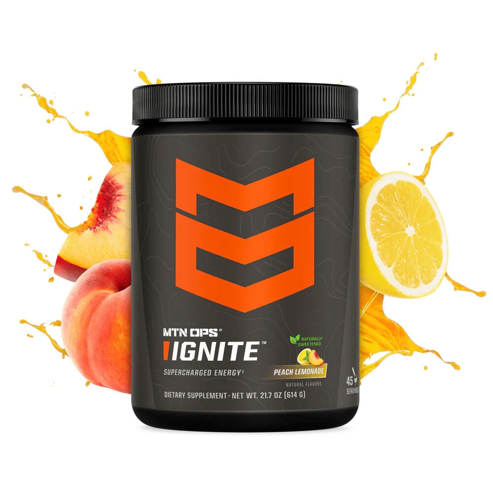 image of IGNITE Energy Drink Powder, 45 Servings, Peach Lemonade