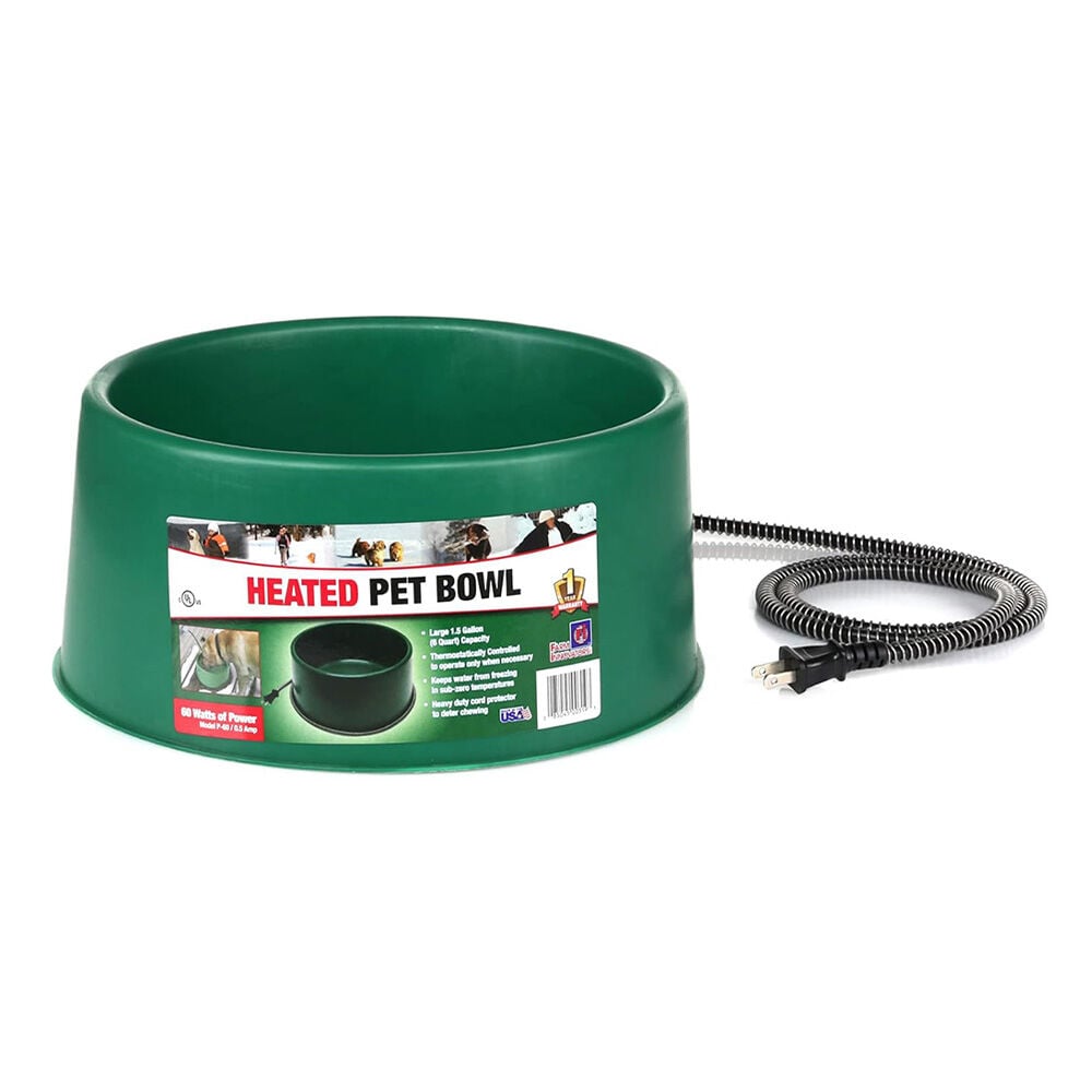 image of Heated Pet Water Dish- 60W, Green, 1.5 gal