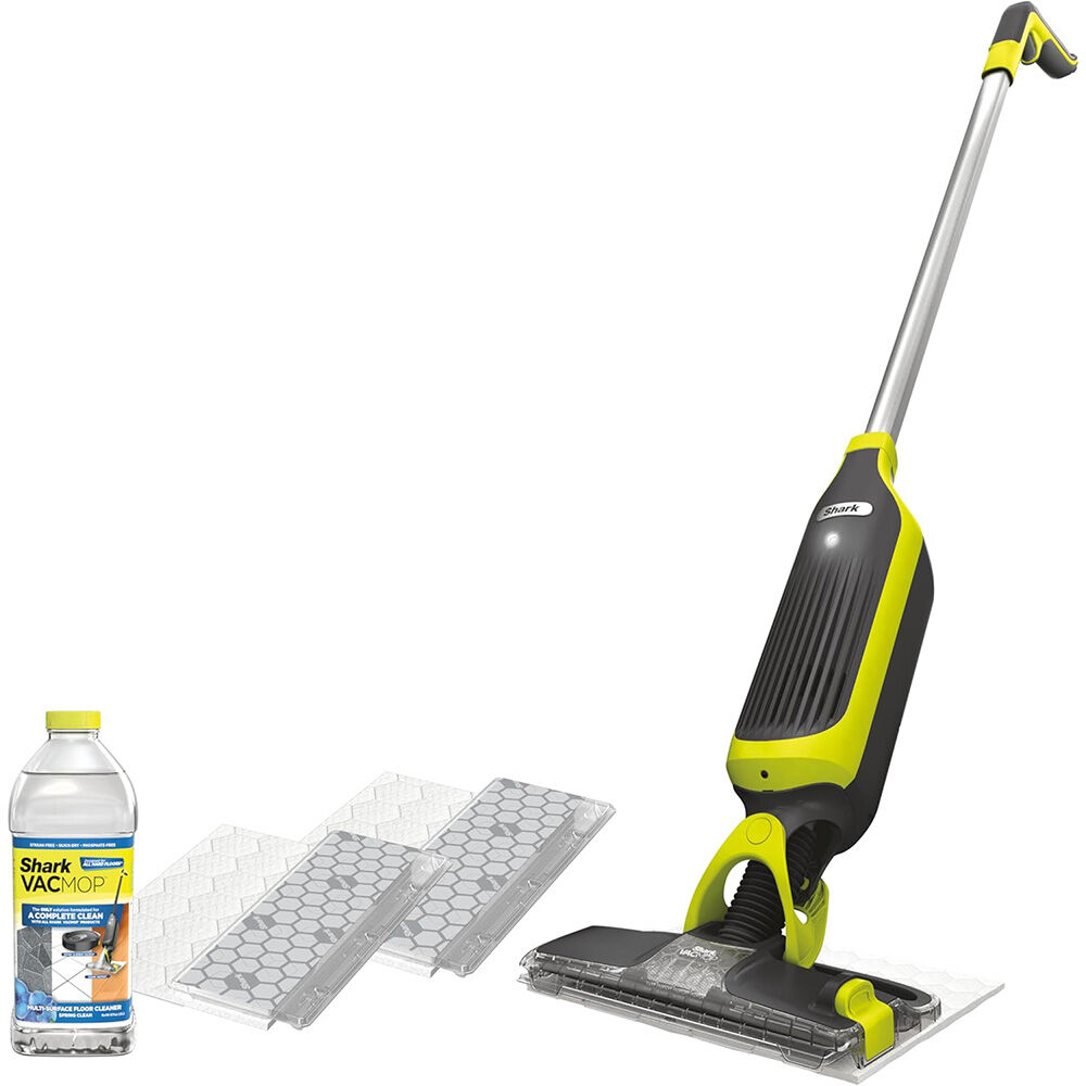 image of VACMOP Cordless Hard Floor Vacuum Mop with 2 Disposable Pads and 12 oz VACMOP Solution