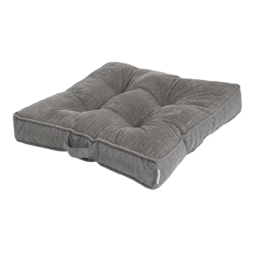 image of Pillow Dog Bed- 28 in x 28 in Square Gray Microfiber 